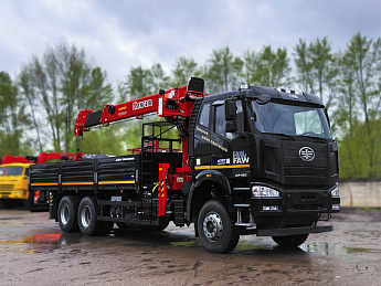 Бортовой  FAW J6P 6*6 с КМУ KANGLIR KS2056H + пульт ДУ_0